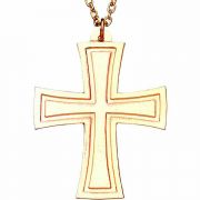 Flared Gold Plated Cross Necklace with 28 inch Chain