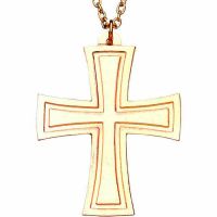 Flared Gold Plated Cross Necklace with 28 inch Chain
