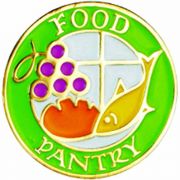 Food Pantry w/Enamel Colors Lapel Pin 1/4in. Post and Clutch Back 2Pk