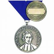 Founder's Saint John Baptist De LaSalle 3in. Medallion (Ribbon/Cartouche)