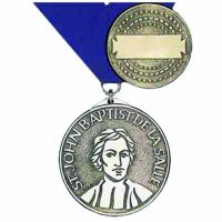 Founder's Saint John Baptist De LaSalle 3in. Medallion (Ribbon/Cartouche)