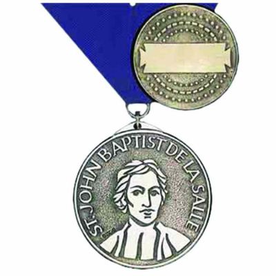 Founder s Saint John Baptist De LaSalle 3in. Medallion (Ribbon/Cartouche) -  - 986-RB-CAR