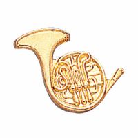 French Horn Instrument Gold Tone Lapel Pin 1/4in. Post/Clutch Back 2Pk
