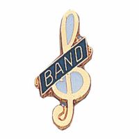 G-Clef Band Gold Plated With Blue Enamel Lapel Pin - (Pack of 2)
