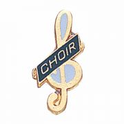 G-Clef Choir Gold Plated With Blue Enamel Lapel Pin - (Pack of 2)