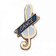 G-Clef Dance Gold Plated With Blue Enamel Lapel Pin - (Pack of 2)