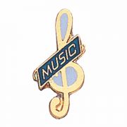 G-Clef Music Gold Plated With Blue Enamel Lapel Pin - (Pack of 2)