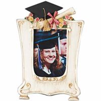 Girl Her Graduation Photo Frame/Cap/Tassels/Diploma/Pink Bow 2Pk