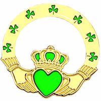 Gold Plated Claddagh Lapel Pin 1/4in. Post and Clutch Back - 2Pk