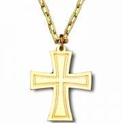 Gold Plated Flared Cross 1in. Necklace w/Chain - (Pack of 2)
