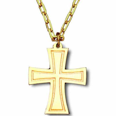 Gold Plated Flared Cross 1in. Necklace w/Chain - (Pack of 2) -  - 012