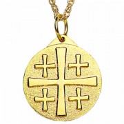 2 Pack -Gold Plated Jerusalem Gold Plated Cross Pendant on Chain 2 Pack -Gold Plated Jerusalem Gold Plated Cross Pendant on Chain