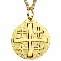 Gold Plated Jerusalem Gold Plated Cross Pendant on Chain - (Pack of 2)