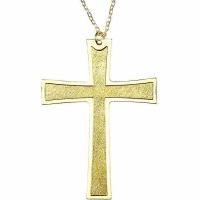 Gold Plated Pectoral Cross Necklace w/Chain for Clergy or Choir