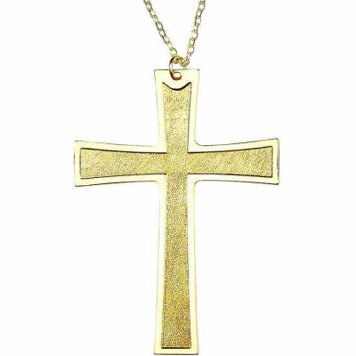 Gold Plated Pectoral Cross Necklace w/Chain for Clergy or Choir -  - 1598