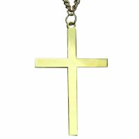 Gold Plated Pectoral Cross Necklace with Chain