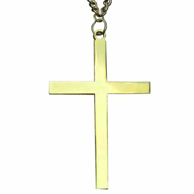 Gold Plated Pectoral Cross Necklace with Chain -  - 1595