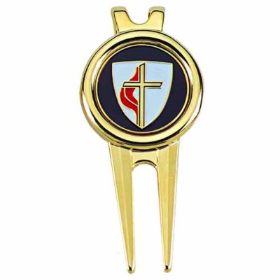 Golf Heavy Duty Divet Repair Tool with Methodist Cross Emblem - - Golf-01 Golf Heavy Duty Divet Repair Tool with Methodist Cross Emblem - - Golf-01