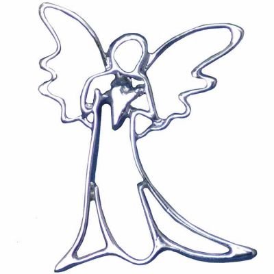 Guardian Angel Silver Plated Lapel Pin 1/4in. Post and Clutch Back 2Pk -  - K140