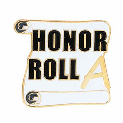 Honor Roll A Black/White Enamel Lapel Pin 1/4in. Post/Clutch Back 2Pk -  - TBR589C