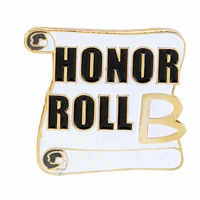 Honor Roll B, Black & White Enameled Lapel Pin - (Pack of 2) -  - TBR590C