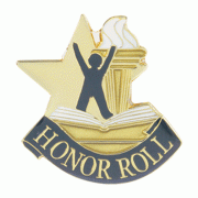 Honor Roll Enameled in Gold, White & Blue Finish Lapel Pin - 2Pk