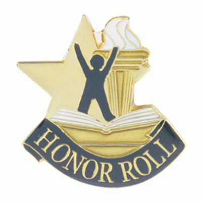 Honor Roll Enameled in Gold, White & Blue Finish Lapel Pin - 2Pk -  - T68104-GP