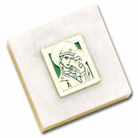 Icon of Kazan Paperweight 2x2 Carrara Marble Base - (Pack of 2)