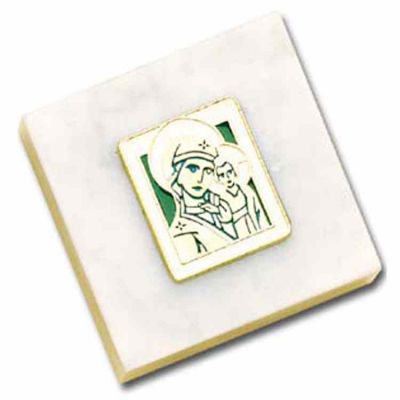 Icon of Kazan Paperweight 2x2 Carrara Marble Base - (Pack of 2) -  - 993