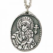 Icon of Loving Kindness Pewter Necklace Pendant w/Chain - (Pack of 2)