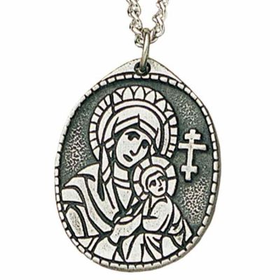 Icon of Loving Kindness Pewter Necklace Pendant w/Chain - (Pack of 2) -  - 909