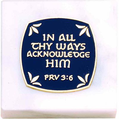 In All Thy Ways Acknowledge Him Paperweight 2x2in. Marble - 2Pk -  - 91