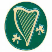 Irish Harp & Shamrock w/Enamel Colors Lapel Pin - (Pack of 2)