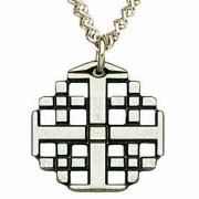 2 Pack -Jerusalem Antiqued Pewter Cross Necklace w/Chain 2 Pack -Jerusalem Antiqued Pewter Cross Necklace w/Chain