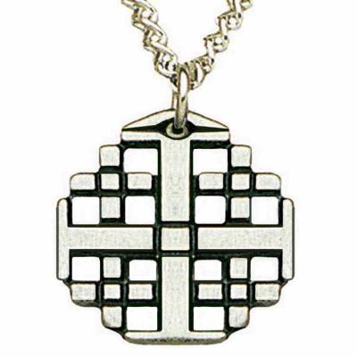 Jerusalem Antiqued Pewter Cross Necklace w/Chain - (Pack of 2) -  - 912