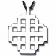 Jerusalem Cross - Sterling Silver Pendant Necklace w/Chain