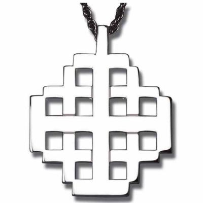 Jerusalem Cross - Sterling Silver Pendant Necklace w/Chain -  - 326-S