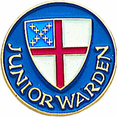 Junior Warden Gold Plated & Enameled Lapel Pin - (Pack of 2) -  - B-91