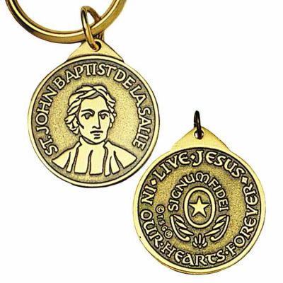 La Salle Antiqued & Polished Brass Medal Kyetag - (Pack of 2) -  - 980-K