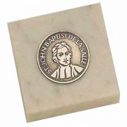 LaSallian Paperweight, Pewter Medal on 2x2in. Marble - (Pack of 2)