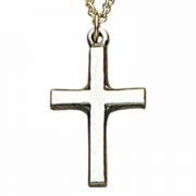 Latin 1in. Pewter Cross Necklace w/Chain - (Pack of 2)