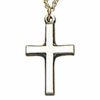 Latin 1in. Pewter Cross Necklace w/Chain - (Pack of 2)