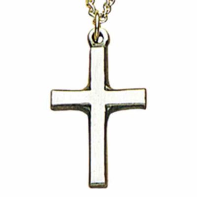 Latin 1in. Pewter Cross Necklace w/Chain - (Pack of 2) -  - P-129