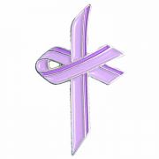Lavender Awareness Ribbon Cross Lapel Pin - Cancer, Caregiver - 2Pk