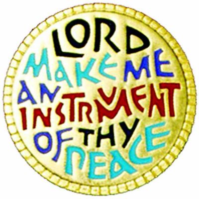 Lord Make Me Instrument of Thy Peace Gold /Enameled Lapel Pin 2Pk -  - B-43