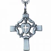 Luther Rose Cross Necklace w/Chain - (Pack of 2)