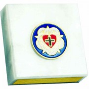 2 Pack -Luther Rose Paperweight 2x2 Marble Base with Engraving Plate