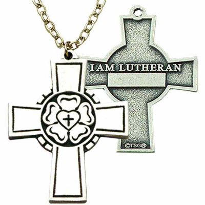 Lutheran Confirmation Antiqued Pewter 2 Sided Design Cross - 2Pk -  - P-147