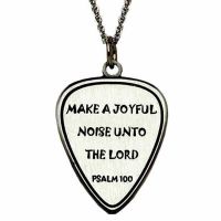 Make A Joyful Noise Guitar Pick Pendant w/Chain - (Pack of 2)