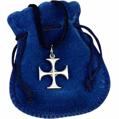 Maltese Cross Pendant on Cord w/Coordinating Suede Pouch - (Pack of 2) -  - Y-128